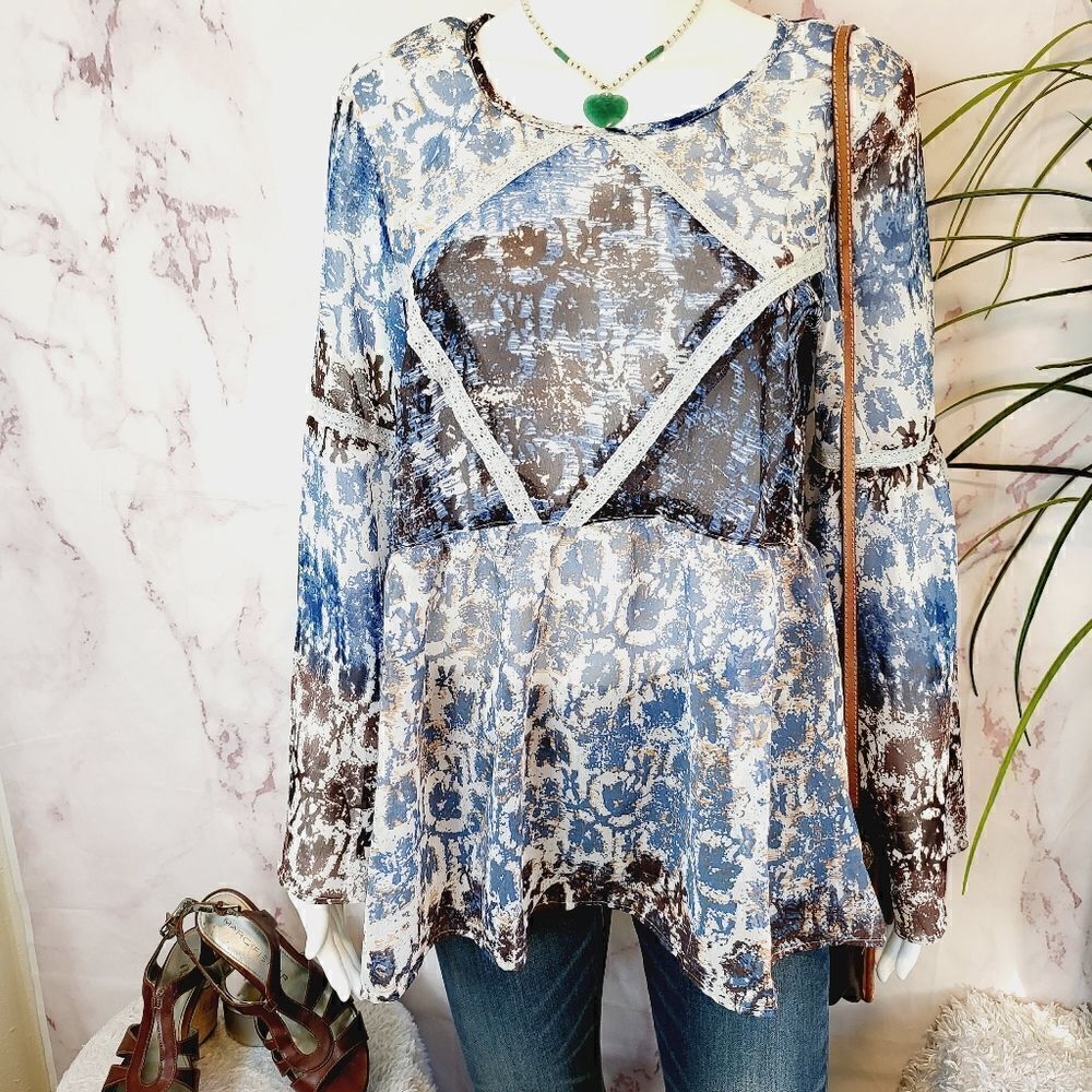 Urban Outfitters Staring at Stars sheer peasant top